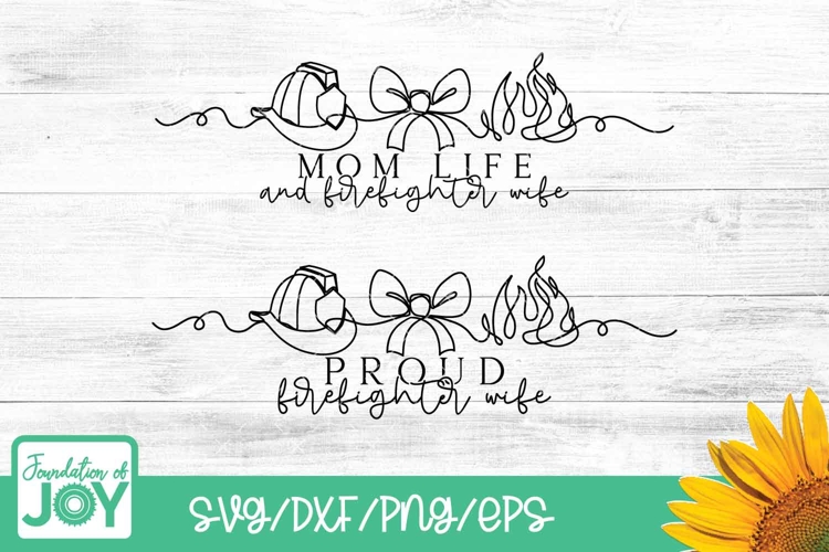 Proud Firefighter Wife svg, continuous line svg, line art