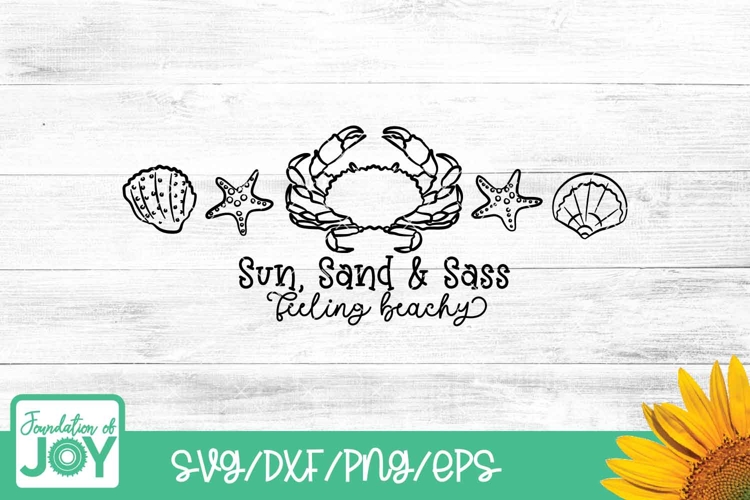 Feeling Beachy svg, png, funny beach quote, crab line art