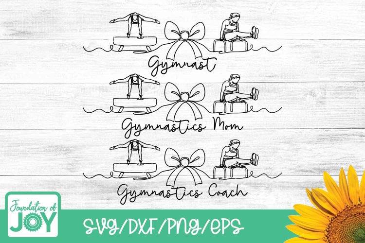 Gymnastics Bundles svg png, Continuous line art example image 1