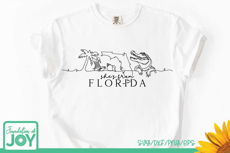 She's from Florida svg, Continuous Line art, Alligator png