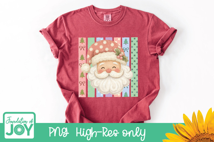 Santa Claus png, Christmas Sublimation, Striped Santa shirt