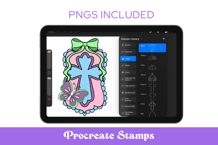 Christian Easter Bunny Procreate Stamps