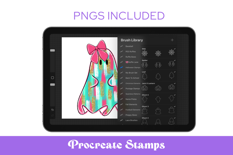 Preppy Halloween Summerween Procreate Stamps