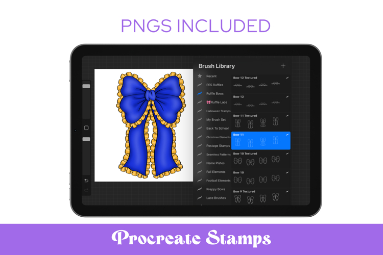 Ruffle Bow Procreate Brush Set