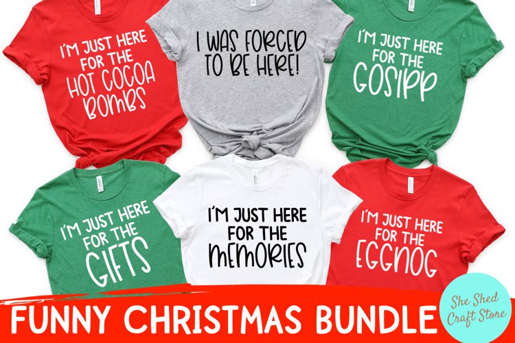 16 Designs Funny Christmas Shirt Designs Cut Files