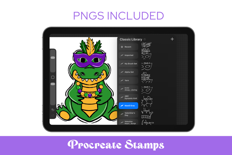 Mardi Gras Procreate Stamps
