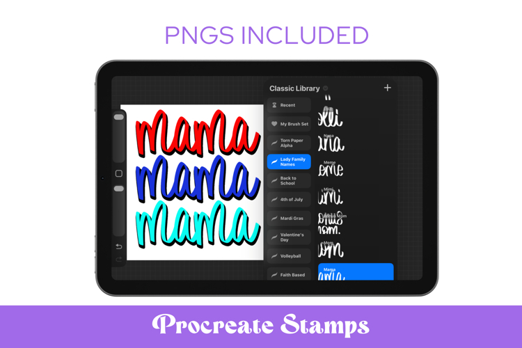 Nickname Procreate Stamps