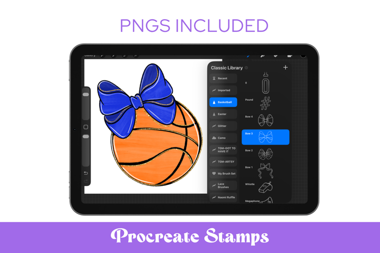 Preppy Basketball Procreate Stamps