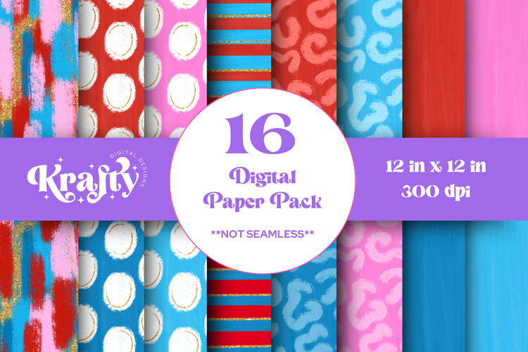 4th of July Digital Papers: Hand Drawn