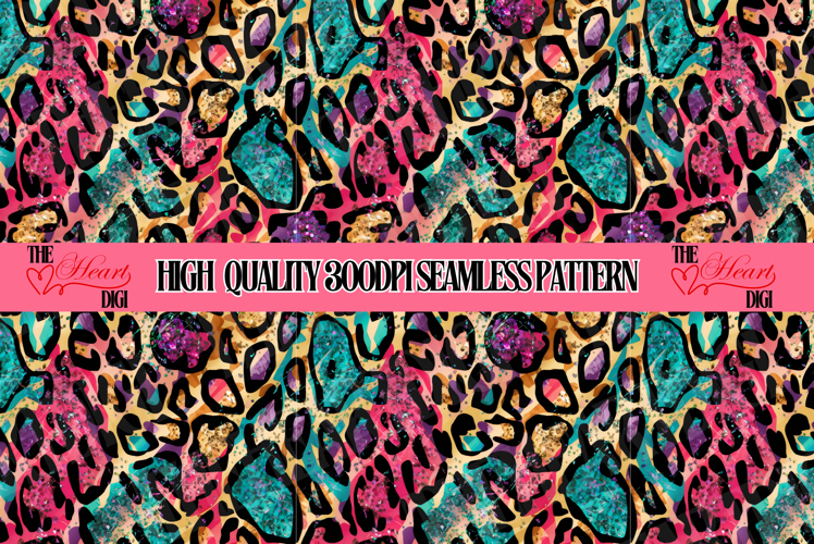 Leopard Seamless Pattern, Colorful Abstract Leopard Pattern