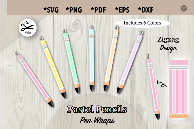 Pastel Pencils Rainbow Pen Wraps