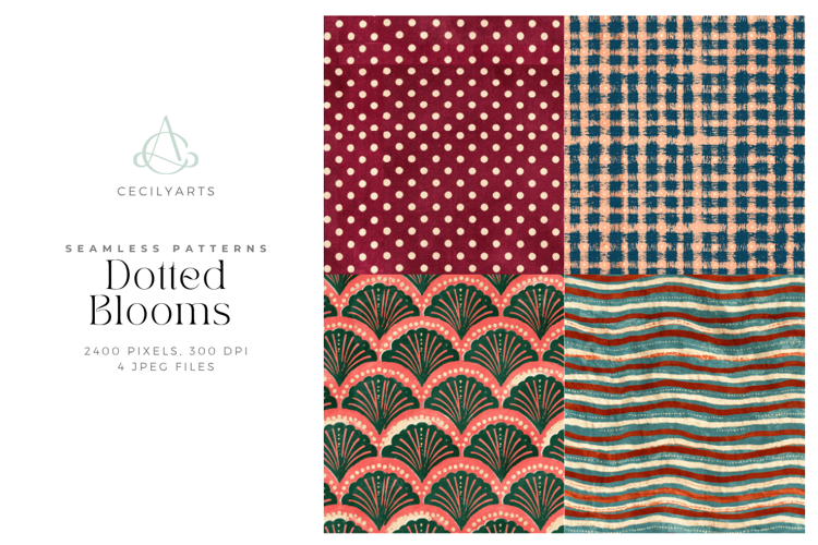 Dotted Blooms Seamless Floral Patterns