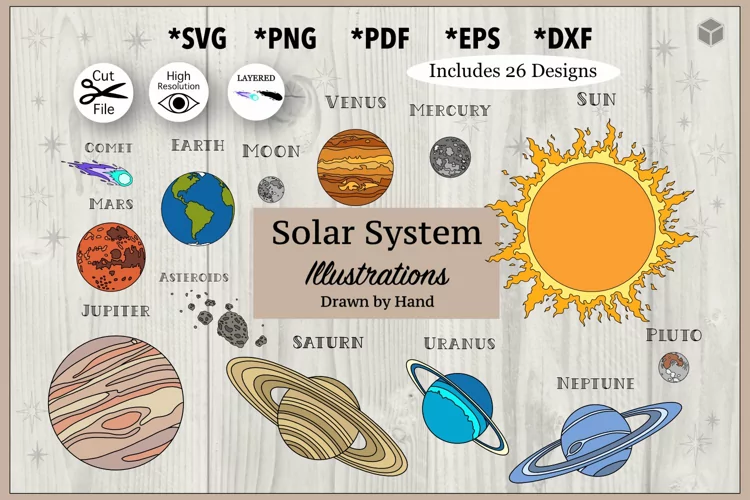 Realistic Solar System Planets Color Bundle