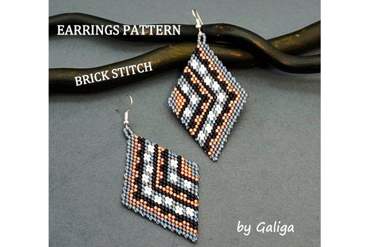 Geometric Beaded earrings pattern Beading jewelry design