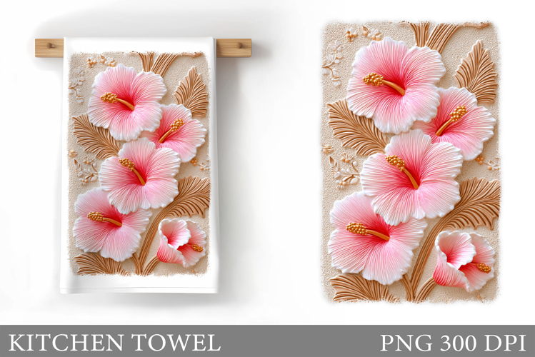 Tropical Flowers Kitchen Towel. Flowers Kitchen Towel Design