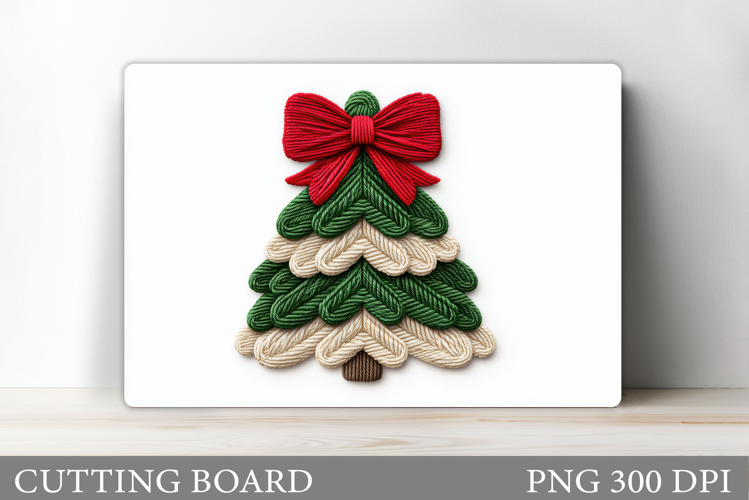 Crochet Christmas Tree Cutting Board. Kitchen Cutting Board