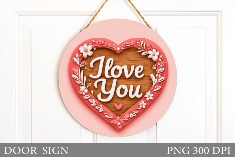 Valentines Day Door Sign. Hearts Door Sign Sublimation