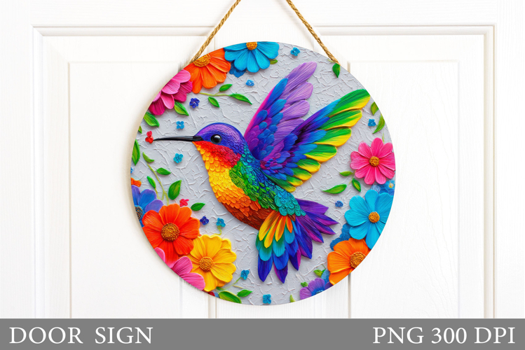 Hummingbird Door Sign Design. Hummingbird Sublimation example image 1