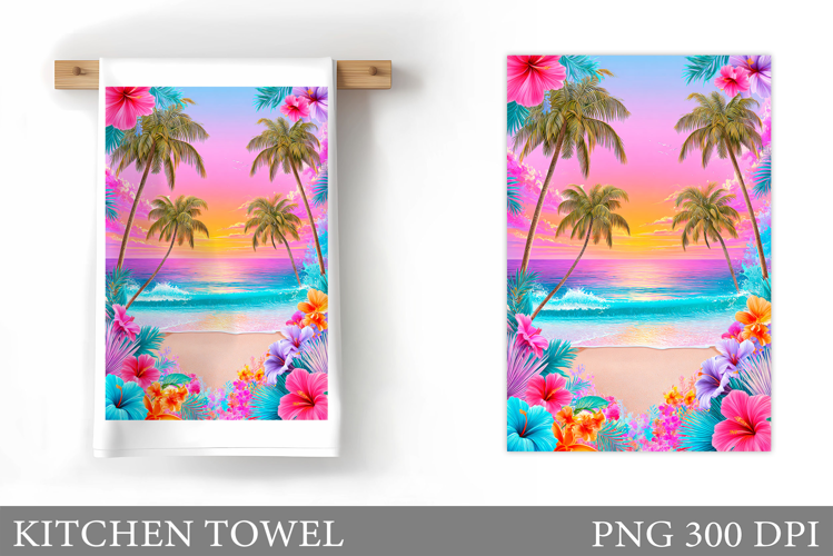 Sea Kitchen Towel Design. Sea Sublimation