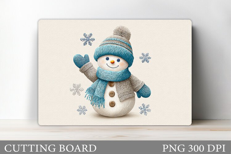 Snowman Cutting Board Design. Christmas Cutting Board example image 1