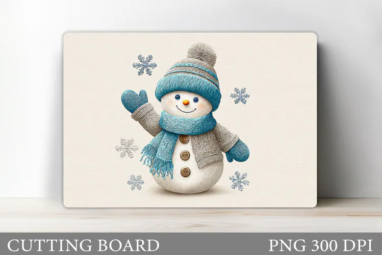 Snowman Cutting Board Design. Christmas Cutting Board