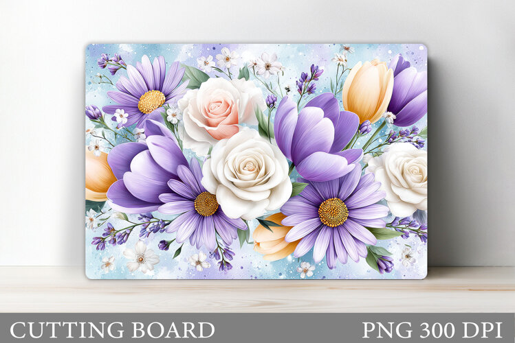 Floral Cutting Board Design. Flowers Cutting Board example image 1