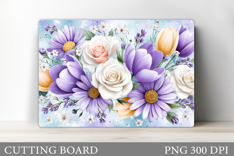 Floral Cutting Board Design. Flowers Cutting Board