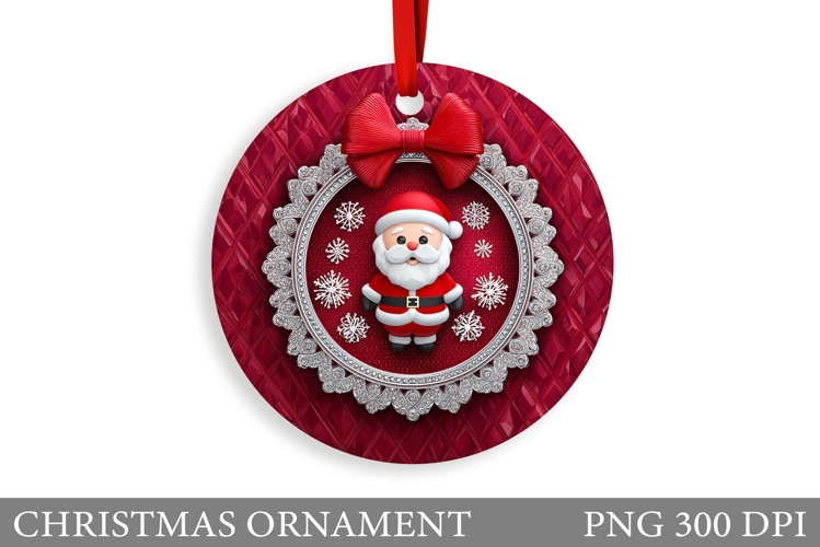 Cute Santa Claus Christmas Ornament. Santa Claus Sublimation