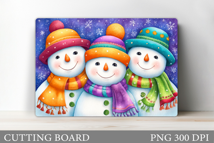 Christmas Cutting Board. Snowman Cutting Board Sublimation