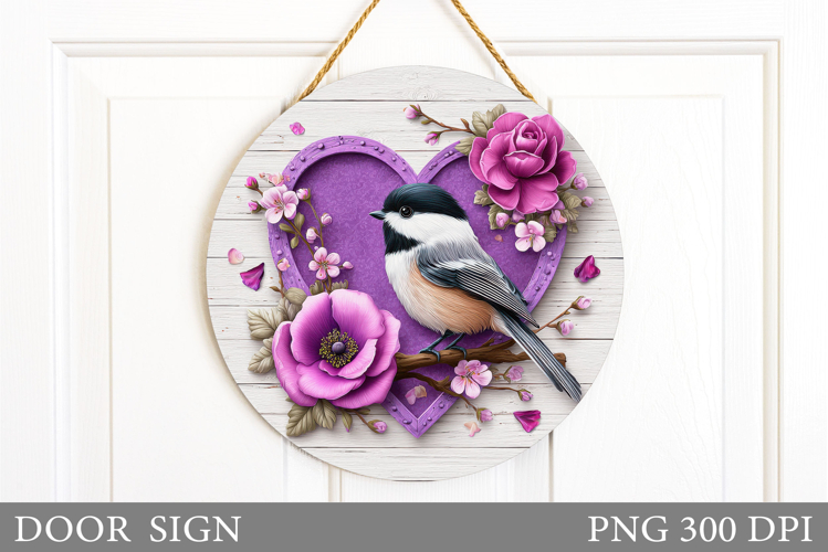 Spring Bird Door Sign Design. Spring Door Sign Sublimation