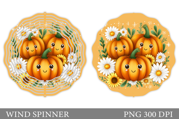 Cute Pumpkin Wind Spinner. Halloween Wind Spinner Design