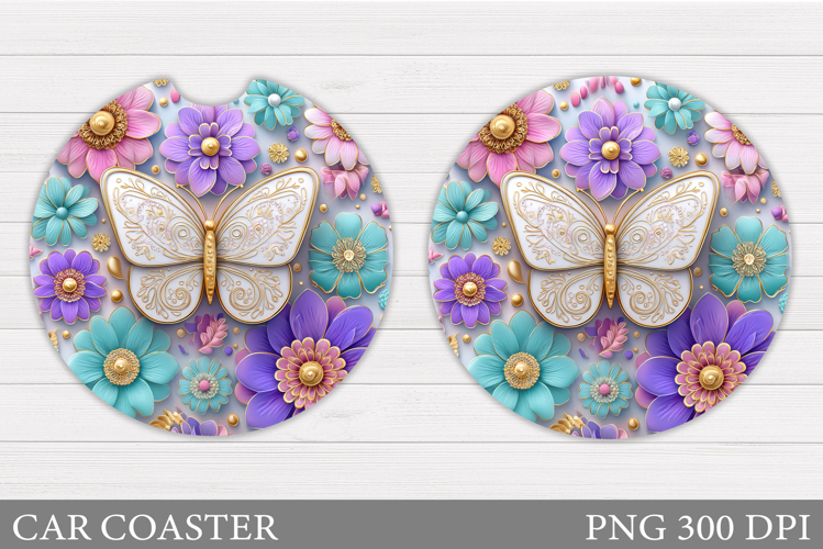 Butterfly Car Coaster Design. Butterfly Sublimation