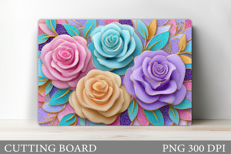 Roses Cutting Board. Flowers Cutting Board Sublimation