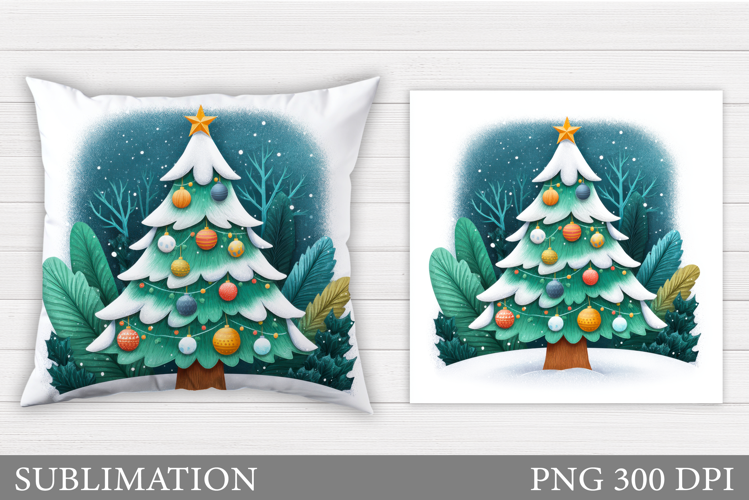 Christmas Tree Pillow Design. Christmas Tree Sublimation
