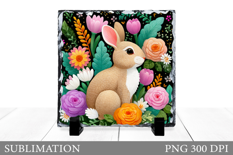 Cute Bunny Sublimation. Cute Bunny Slate Design
