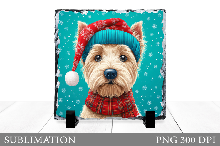 Christmas Dog Sublimation. Christmas Dog Slate Sublimation