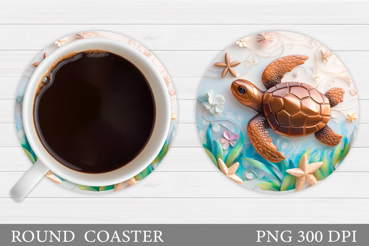 Sea Turtle Coaster Design. Turtle Coaster Sublimation