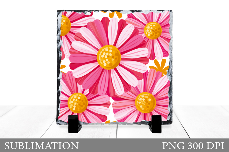 Floral Slate Design. Flowers Sublimation