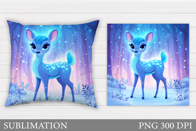 Christmas Deer Pillow Design. Christmas Pillow Sublimation