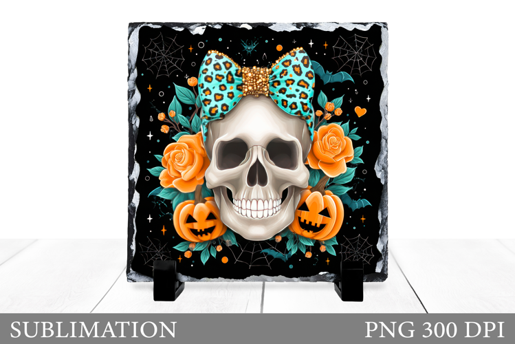 Halloween Skull Slate Design. Halloween Slate Sublimation