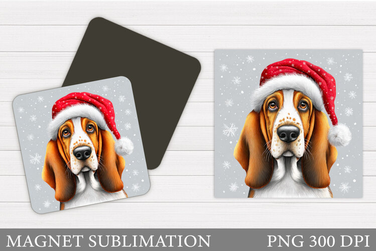 Christmas Dog Magnet Design. Christmas Magnet Sublimation example image 1