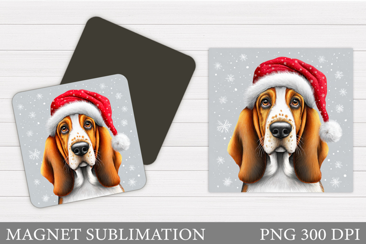 Christmas Dog Magnet Design. Christmas Magnet Sublimation