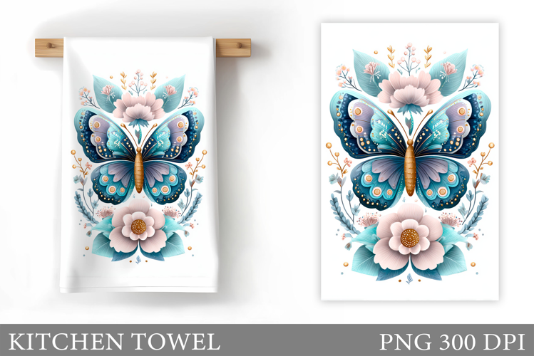 Butterfly Kitchen Towel Design. Butterfly Sublimation