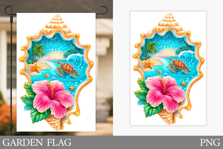 Sea Turtle Garden Flag Design. Sea Turtle Sublimation