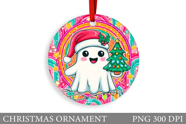 Ghost Christmas Ornament .Christmas Ornament Sublimation