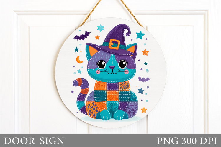Halloween Cat Door Sign. Halloween Door Sign Design