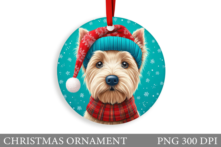 Cute Dog Christmas Ornament. Winter Dog Christmas Ornament