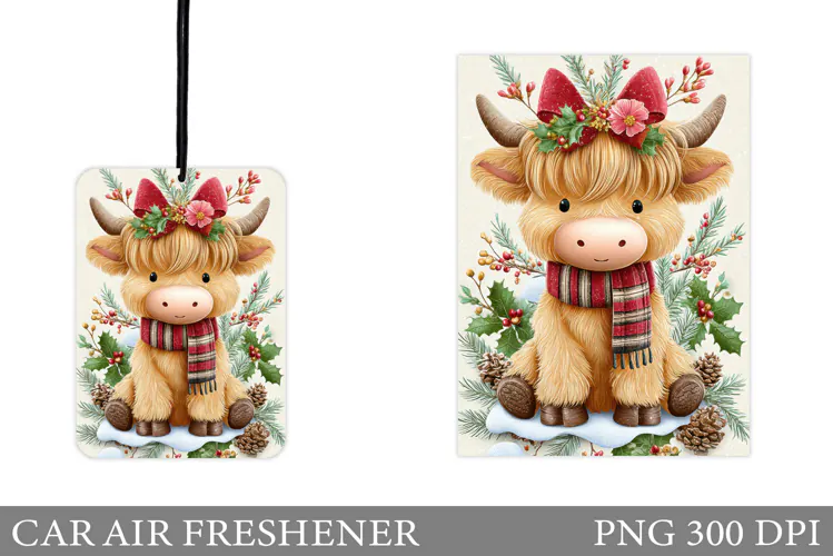 Christmas Cow Car Air Freshener. Christmas Car Air Freshener