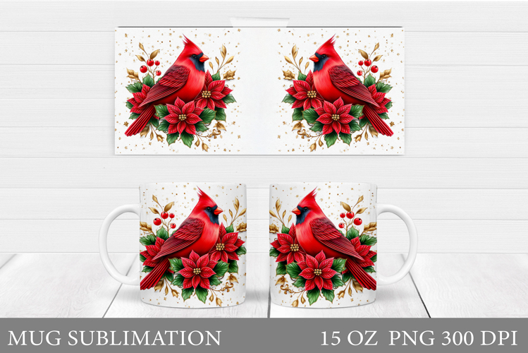 Cardinal Mug Design. Christmas Mug Sublimation example image 1