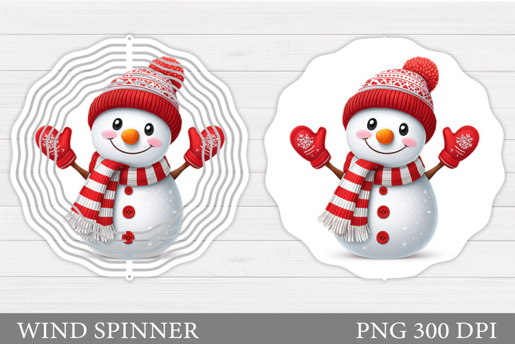 Cute Snowman Wind Spinner. Christmas Wind Spinner Design
